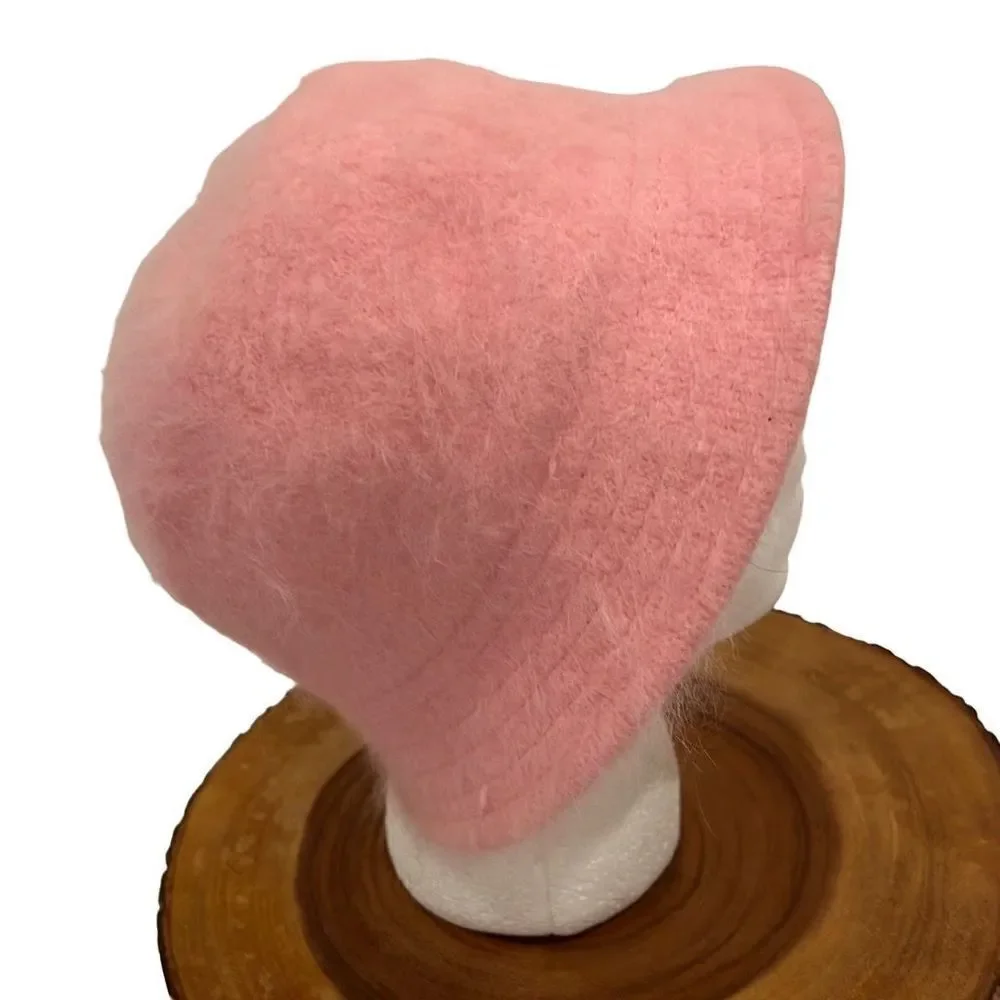 Axxents Angora Wool blend Bucket Hat Pink
